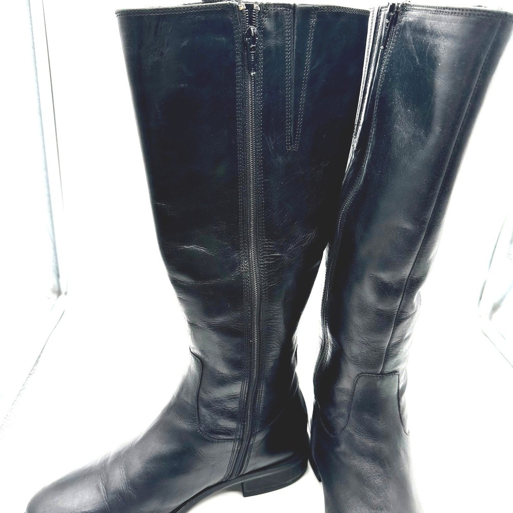Clarks Tamro Spice Women Black Leather Knee High Equestrian Buckle Boots 8 M - Picture 6 of 10